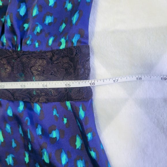 Laced Leopard Print Lingerie Sleep Chemise, Sexy Babydoll Pajama, Size S - Picture 6 of 6